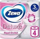 Туалетная бумага Zewa Delux Орхидея 3 слоя 4 рулона