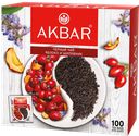 Чай черный AKBAR яблоко-шиповник, 100 пакетиков