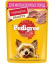 Влажный корм Pedigree для взрослых собак миниатюрных пород паштет с говядиной, 80г