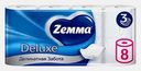 Туалетная бумага белая Deluxe Zemma 8 рулонов 3 слоя
