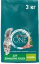 Корм сухой для взрослых кошек PURINA ONE Индейка, для домашних