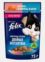 Влажный корм для кошек Двойная вкуснятина с лососем и форелью в желе Felix 75г