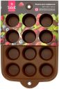 Форма 30,7*20см для выпечки Таллер 12 маффинов коричневая Таллер п/у, 1 шт