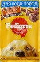 Корм консервированный для взрослых собак PEDIGREE желе с телятиной и печенью, для всех пород, 85г