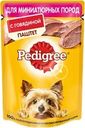 Корм консервированный для взрослых собак PEDIGREE паштет с говядиной, для миниатюрных пород, 80г
