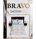 Комплект постельного белья евро Bravo Марсельеза сатин цвет: белый/голубой/жёлтый, 4 предмета