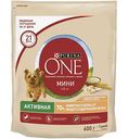 Сухой корм для взрослых собак мини пород Purina One Активная с высоким содержанием курицы и с рисом, 600 г