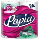 Туалетная бумага Papia Tropical Exotic белая 3 слоя, 4шт