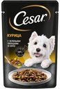 Влажный корм Cesar для взрослых собак с курицей и зелеными овощами в соусе, 85г
