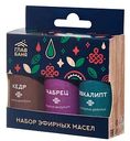 Набор эфирных масел для бани ГлавБаня Кедр, чабрец, эвкалипт, 3шт.