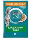 Влажный корм для домашних кошек Purina One курица-морковь, 75г