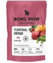 Корм Bowl Wow кусочки в соусе с телятиной и овощами консервированный полнорационный для стерилизованных кошек, 85г