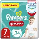 Подгузники-трусики Pampers Pants для мальчиков и девочек 17+ кг, 34шт