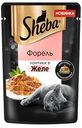 Корм для взрослых кошек Sheba ломтики в желе с форелью, 75г