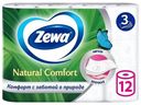 Туалетная бумага Zewa Natural Comfort белая 3 слоя 12 рулонов