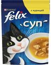 Корм консервированный неполнорационный Felix Суп для взрослых кошек с курицей, 48г