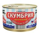 Скумбрия Вкусные консервы натуральная с добавлением масла 250г