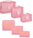 Набор органайзеров в багаж Selecta travel 6 шт. розового цвета