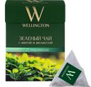 Чай зеленый с мятой и мелиссой, 25 п*1.5 г, ТМ «WELLINGTON» 
