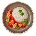 Курица с ананасами в кисло-сладком соусе и рисом Перекрёсток Select, 220г