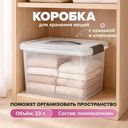 Коробка с крышкой и клипсами, 23 л