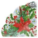 Салфетки декоративные Пуансеттия 3 слоя, 32 см, 12шт.