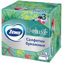 Салфетки бумажные Zewa Deluxe Aroma Collection косметические 3 слоя, 60шт