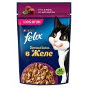 FELIX Sensations Желе для кошек утка шпинат, 75г