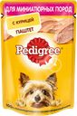 Корм консервированный для взрослых собак PEDIGREE паштет с курицей, для миниатюрных пород, 80г