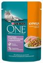 Влажный корм Purina One для кошек с чувствительным пищеварением с курицей и морковью 75 г