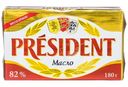 Масло сливочное President несолёное 82%, 180г