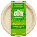 Тарелки одноразовые Глобус Вита из кукурузного крахмала цвет в ассортименте,23см 5шт.