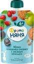 Пюре фруктово-ягодное ФРУТОНЯНЯ Яблоко, земляника и ежевика, с овсяным печеньем, с 6 месяцев