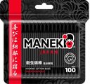 Ватные палочки Манеки блэк энд вайт чёрные Манеки м/у, 100 шт