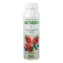 Питьевой йогурт Активиа яблоко-клубника-черника без сахара 2% БЗМЖ 260 г