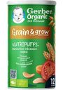 Снеки пшенично-овсяные Gerber Organic NutriPuffs с томатом и морковью, с 12 месяцев, 35 г