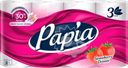 Бумага туалетная PAPIA Strawberry Dream 3-слоя, 8шт