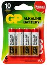 Батарейки алкалиновые, GP, АА, 4 шт.