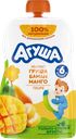 Пюре фруктовое детское АГУША Яблоко, груша, банан и манго, с 6 месяцев, 90г