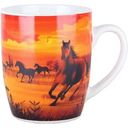 Кружка фарфоровая Лошади, 400мл