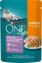 Корм влажный для взрослых кошек PURINA ONE Sensitive с курицей и морковью в соусе, 75г