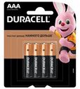 Батарейки алкалиновые Duracell Basic AAA/R03/LR03, 4 шт.