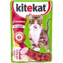 Корм KITEKAT с говядиной в соусе для взрослых кошек, 85г