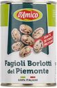 Фасоль Д Амико из Солерно Борлотти Пьемонте Д энд Д Италия ж/б, 400 г