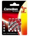 Батарейки алкалиновые Camelion AAА LR03, 4+2шт.