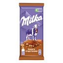 Плитка Milka молочный шоколад с арахисом и карамелью 90 г