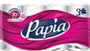Туалетная бумага Papia белая, 3 слоя, 8 рулонов
