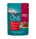 Влажный корм, Purina One, с говядиной и морковью, 75 г