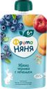 Пюре фруктовое ФРУТОНЯНЯ Яблоко и черника, с печеньем, с 6 месяцев