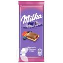 Шоколад MILKA молочный с двухслойной начинкой миндаль и лесные ягоды, 85г